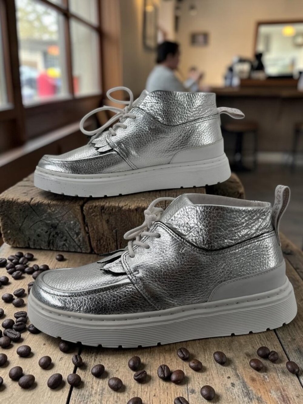 Dr. Martens Jemima Silver Metallic Loafer Sneaker 7 - Picture 6 of 6